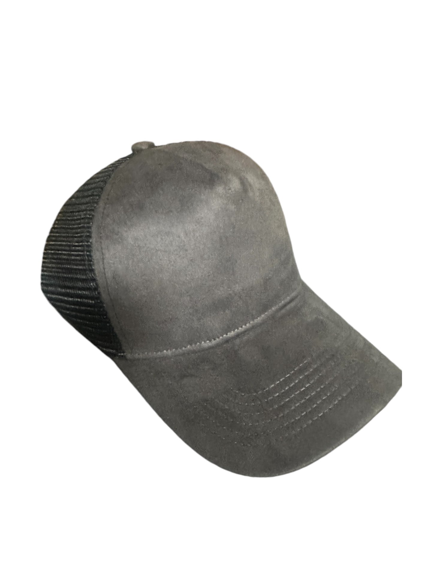 Handburned suede caps