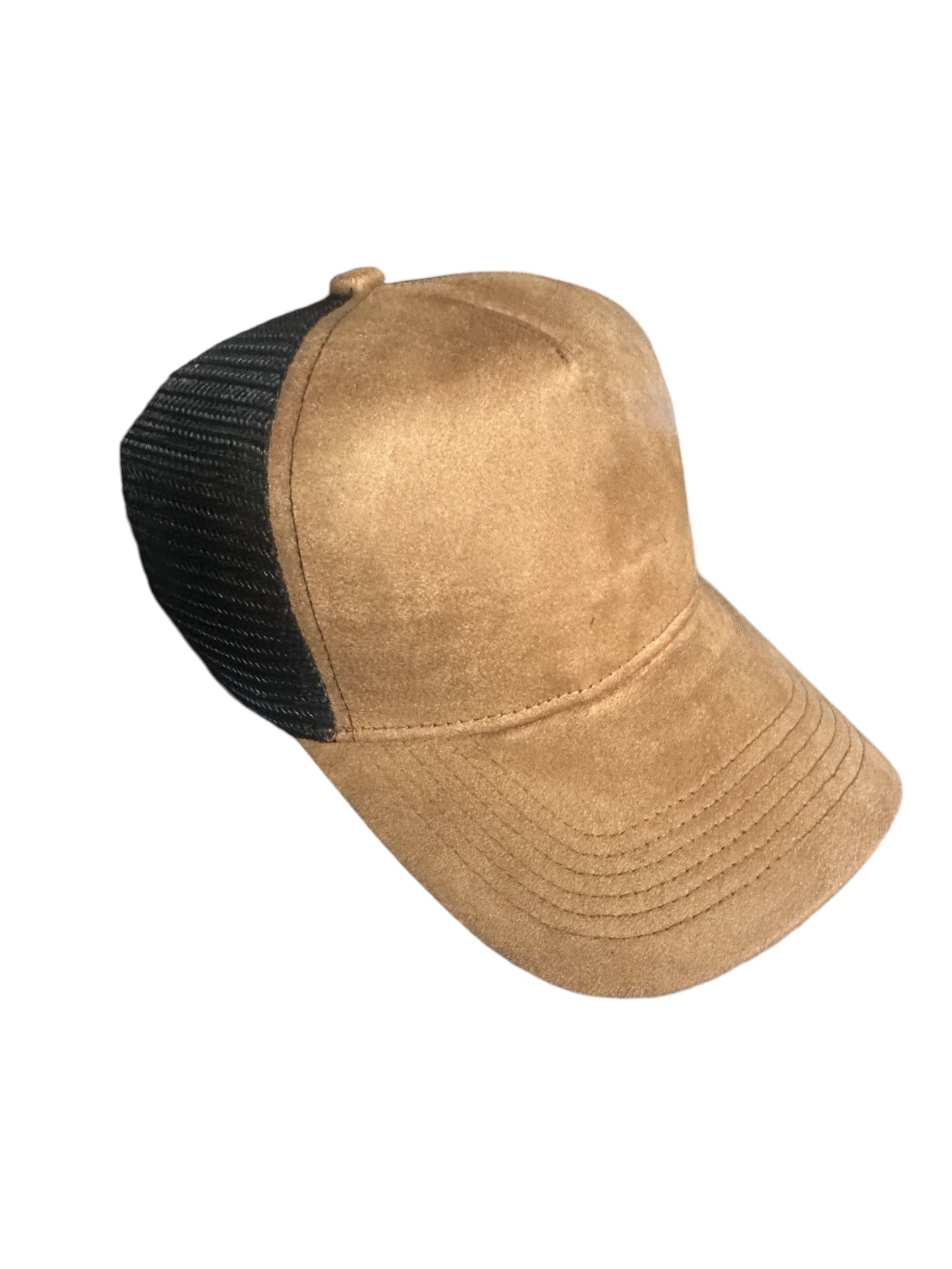Handburned suede caps