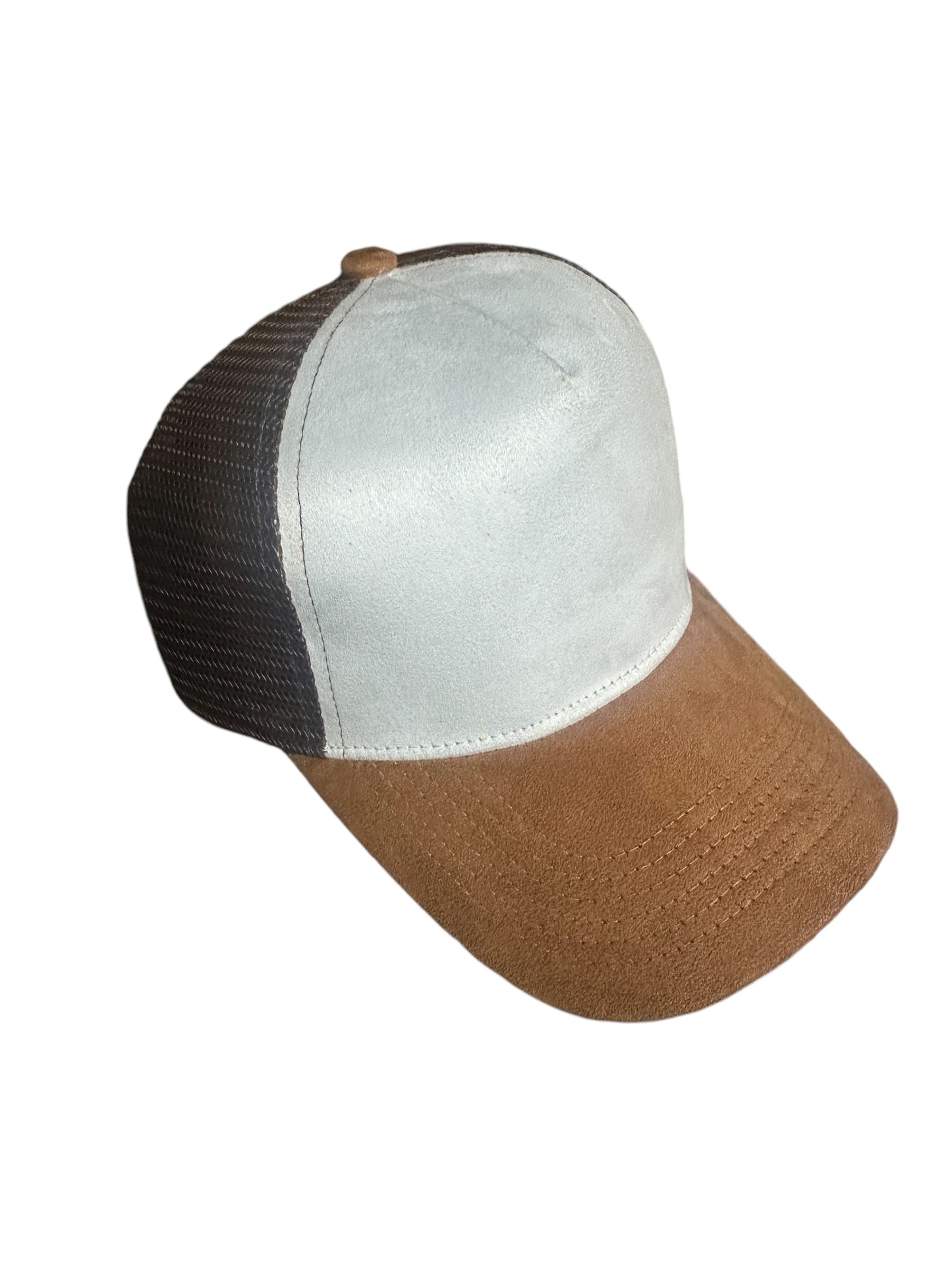 Handburned suede caps
