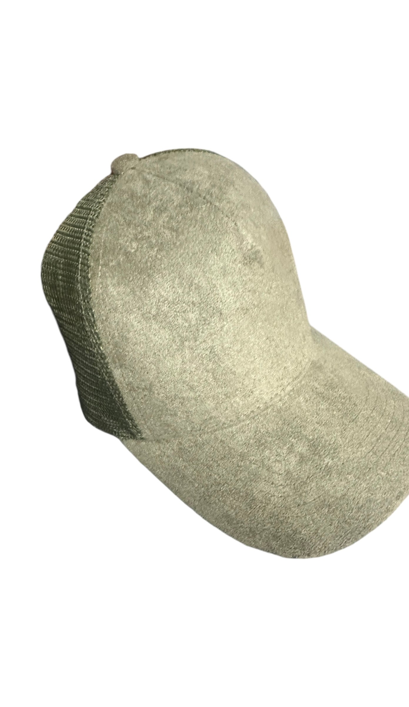 Handburned suede caps