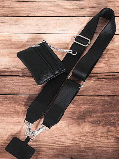 Cross body phone strap with wallet