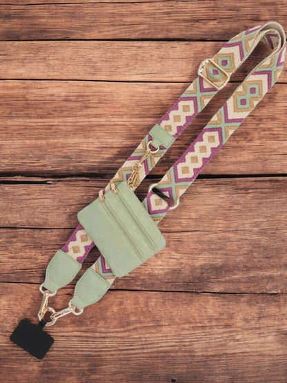 Cross body phone strap with wallet