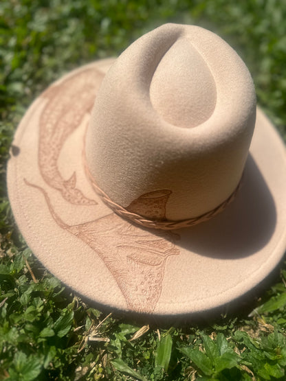 Realistic animal handburned hat